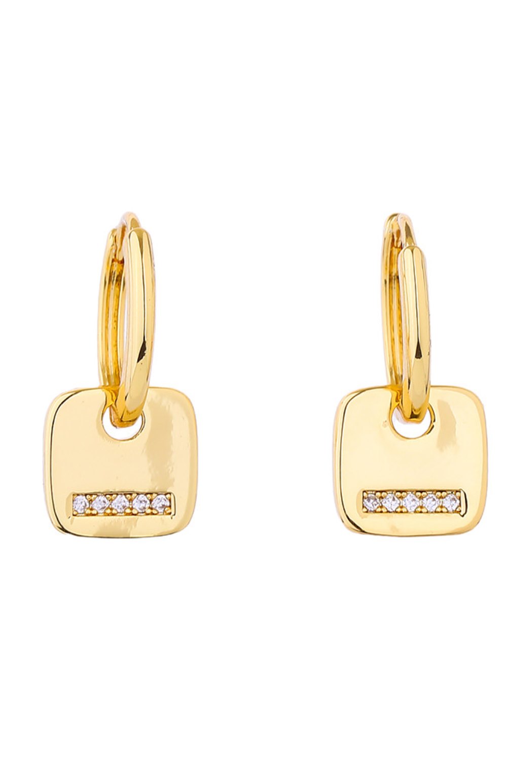 14K Dipped Huggie Earring Cz Paved