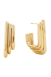 Timeless 14K Gold/White Dipped Post Earring