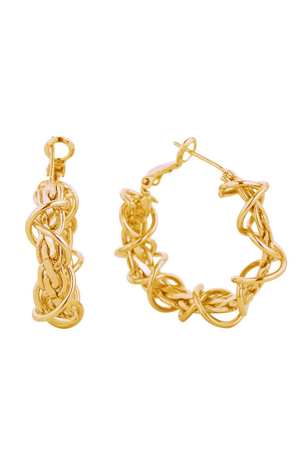 Attractive 14K Gold/White Gold Dipped Omega Closure Hoop
