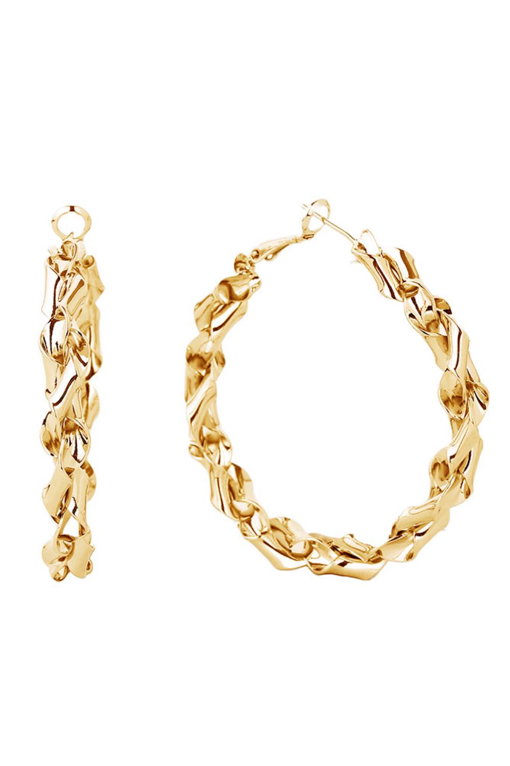 Fabulous 14K Gold/White Gold Dipped Omega Closure Hoop