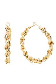 Fabulous 14K Gold/White Gold Dipped Omega Closure Hoop