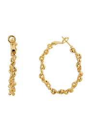 Graceful 14K Gold White Gold Dipped Omega Closure Hoop