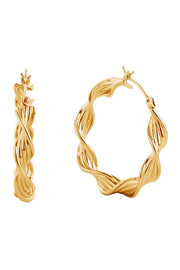 Magnificent 14K Gold/White Gold Dipped Pin Catch Hoop
