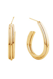 Fabulous 14K Gold/White Gold Dipped Post Hoop