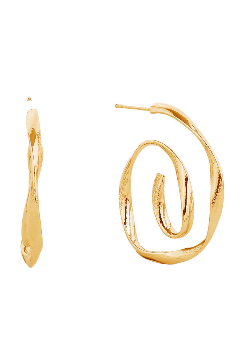 Chic 14K Gold/White Gold Dipped Post Hoop
