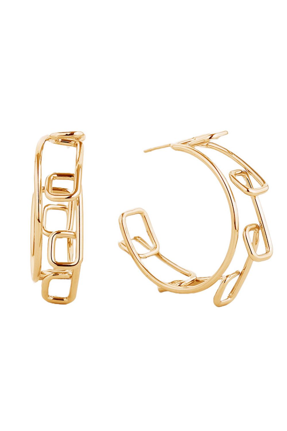 Splendid 14K Gold/White Gold Dipped Post Hoop