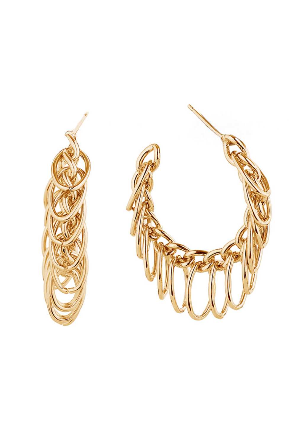 Alluring 14K Gold/White Gold Dipped Post Hoop