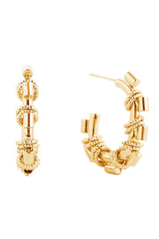 Eye-catching 14K Gold/White Gold Dipped Post Hoop