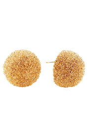 14K Grain Texture Ball Post Earrings