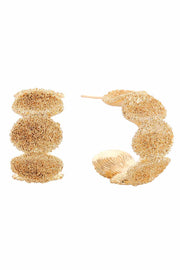 14K Grain Texture Grumple Post Earrings