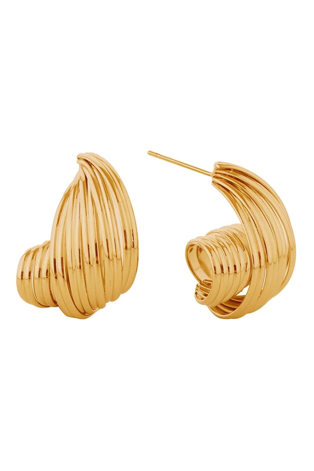 14K Grooved Post Earrings