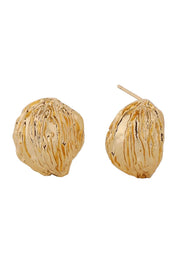 14K Grooved Shell Post Earrings