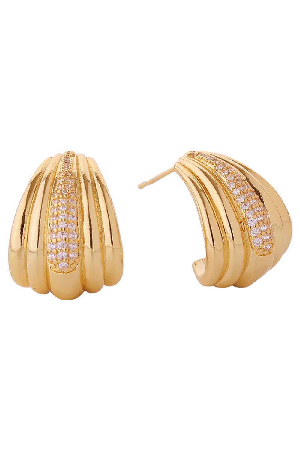 14K Hera Pave CZ Post Earrings