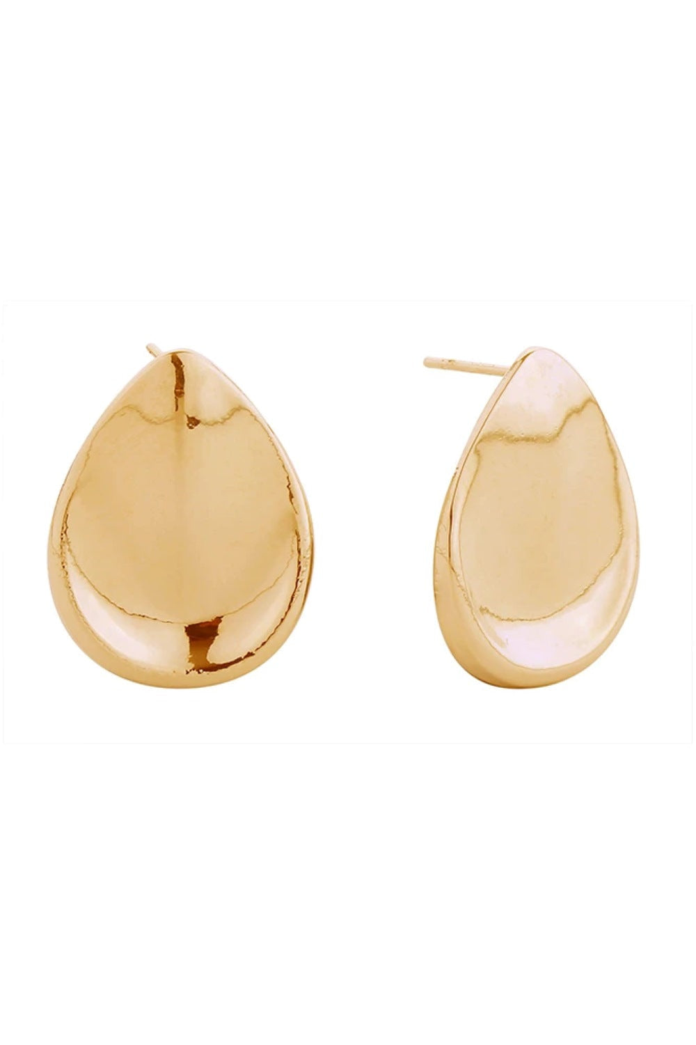 14K Indented Disk Post Earring