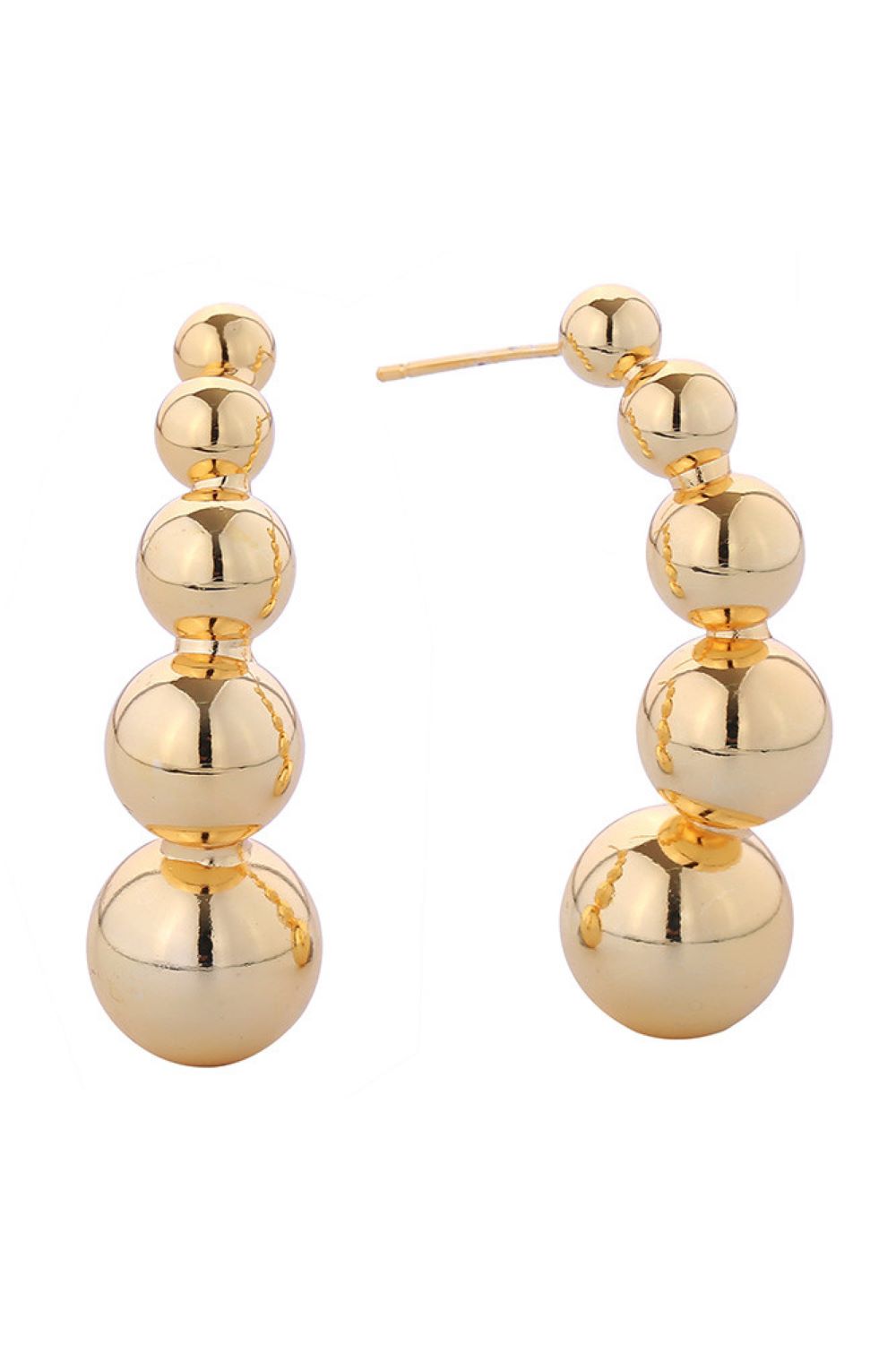 14K Linear Ball Drop Post Earrings