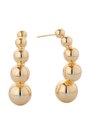 14K Linear Ball Drop Post Earrings