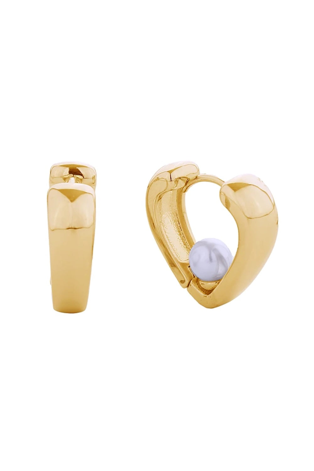 14K Love Pearl huggie Earrings