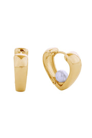 14K Love Pearl huggie Earrings