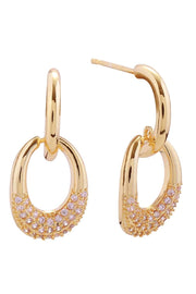 14K Lucky Drop Pave CZ Post Earring