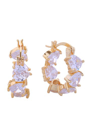 14K Mingle Heart Pave CZ Post Earring