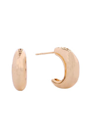 14K Mini Moon Pave CZ Post Earrings