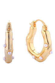 14K Mini Pearl Pincatch Earrings