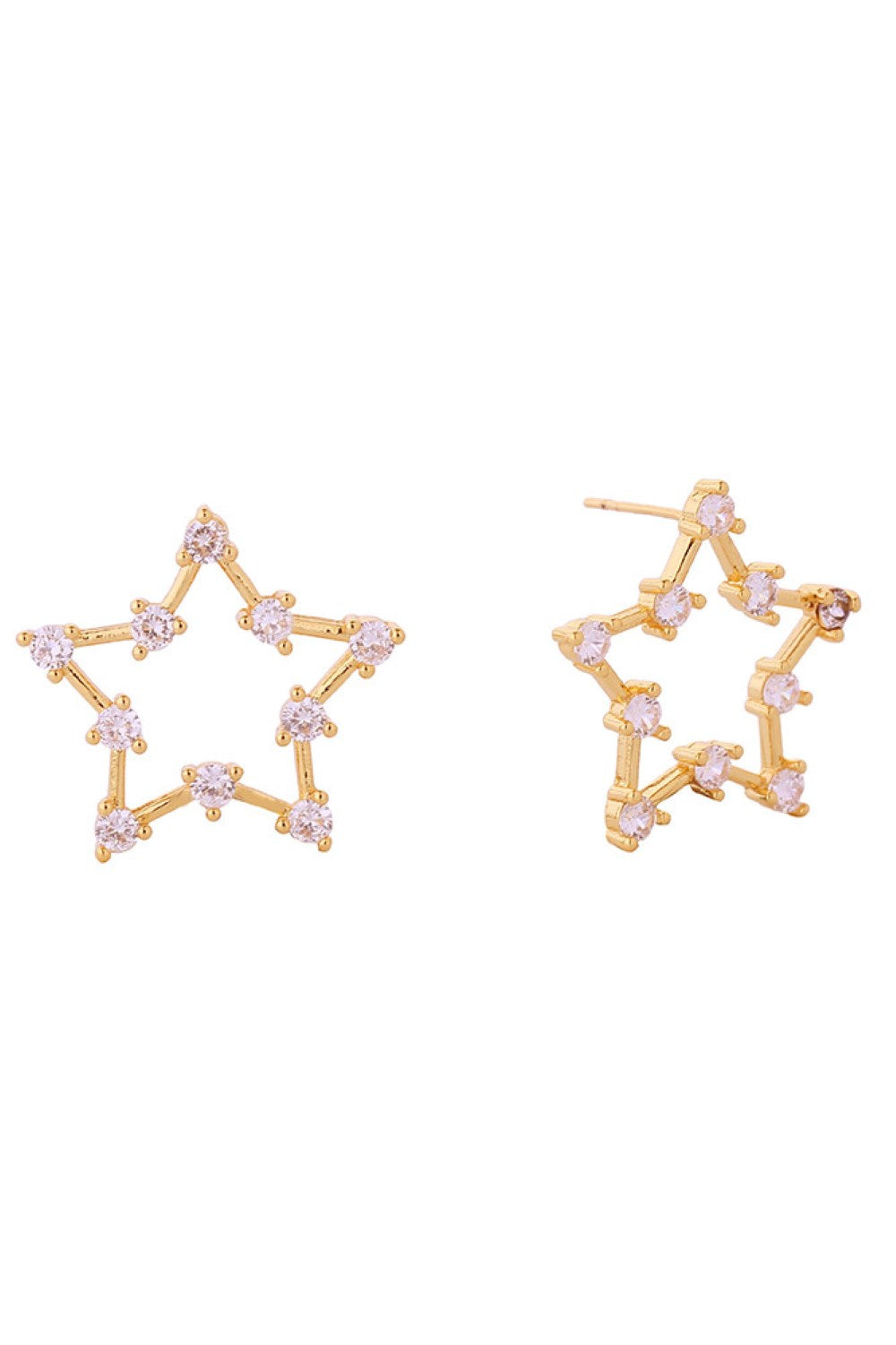 14K Open Star Post Earrings