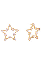 14K Open Star Post Earrings