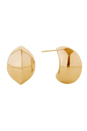 14K Oval Dome Post Earrings