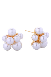 14K Pearl Cluster Post Earrings