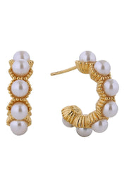 14K Pearl Decor Post Earrings