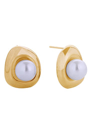 14K Pearl Orbit Post Earrings