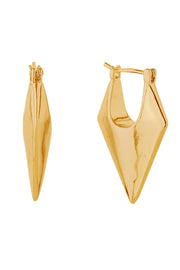 14K Pentagon Hoop Pincatch Earrings
