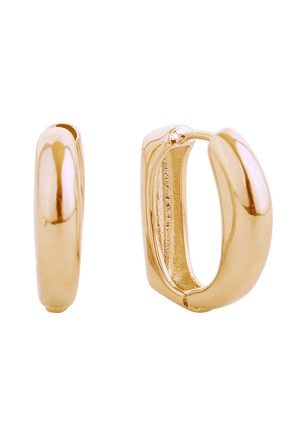 14K Puff Curve Huggie Hoop Earring