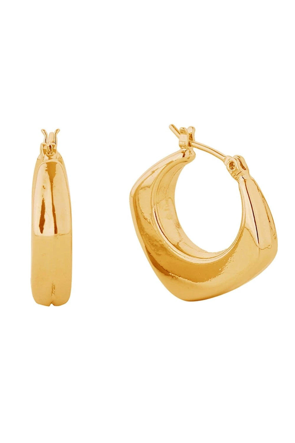 14K Puffy Rhombus Pincatch Earrings