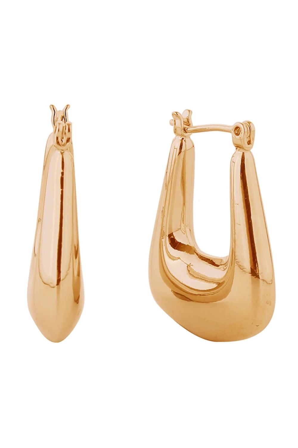 14K Puffy Square Pincatch Earrings