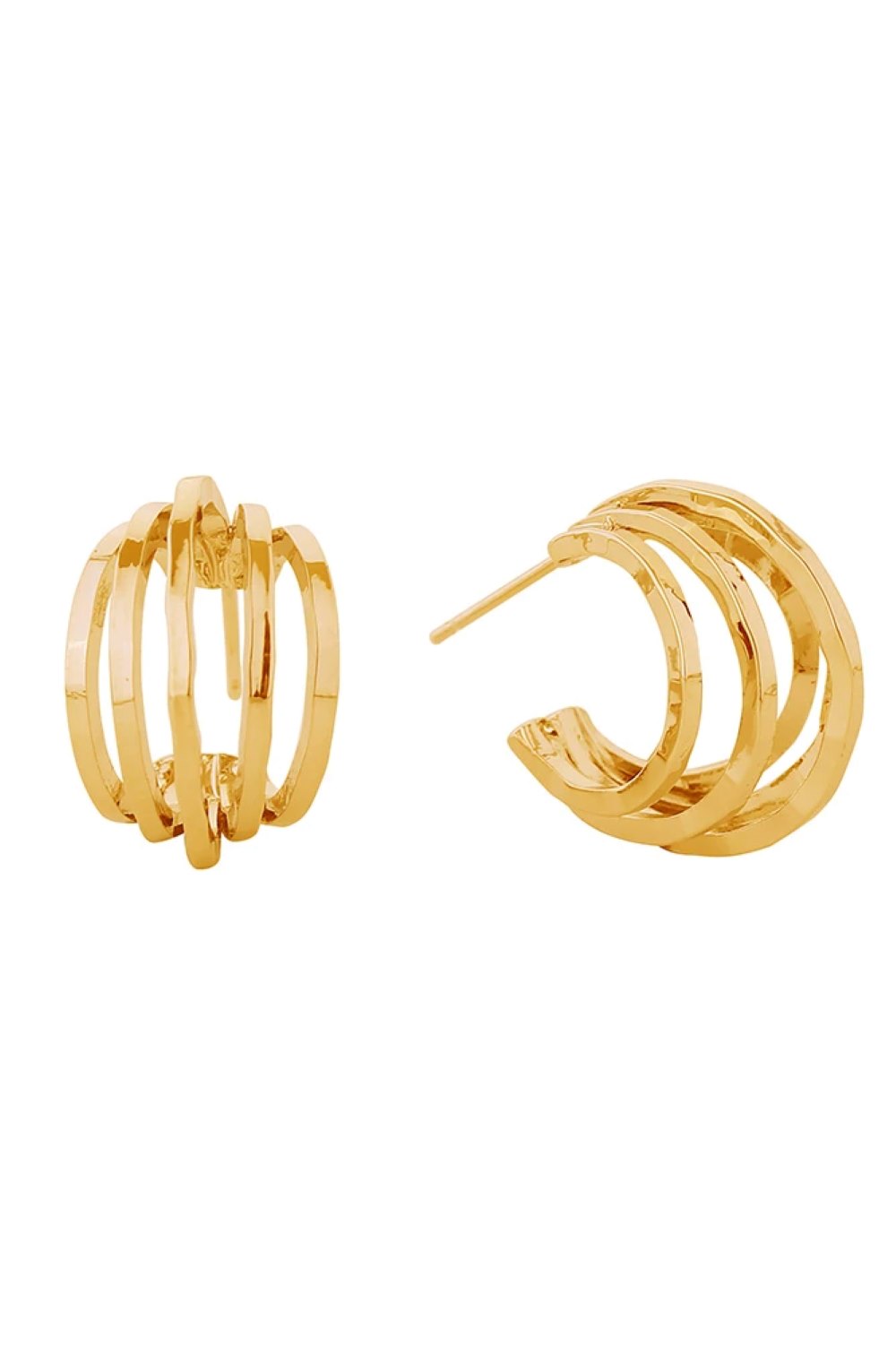 14K Quintuple Circle Post Earrings