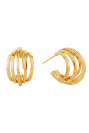14K Quintuple Circle Post Earrings