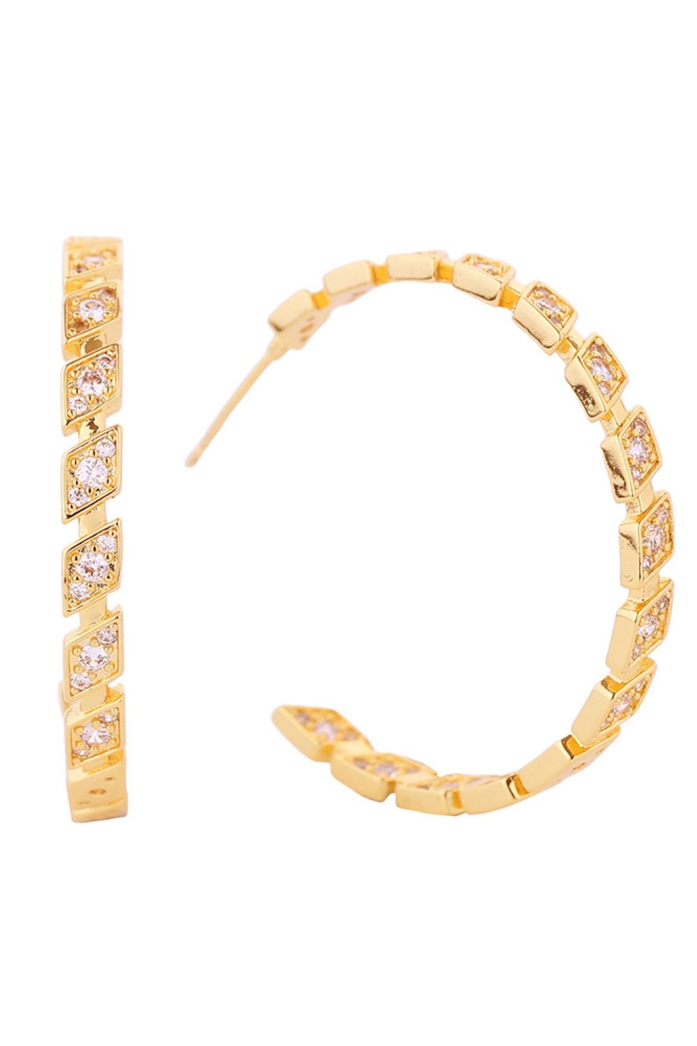 14K Rhombus Eternity Hoop Earrings
