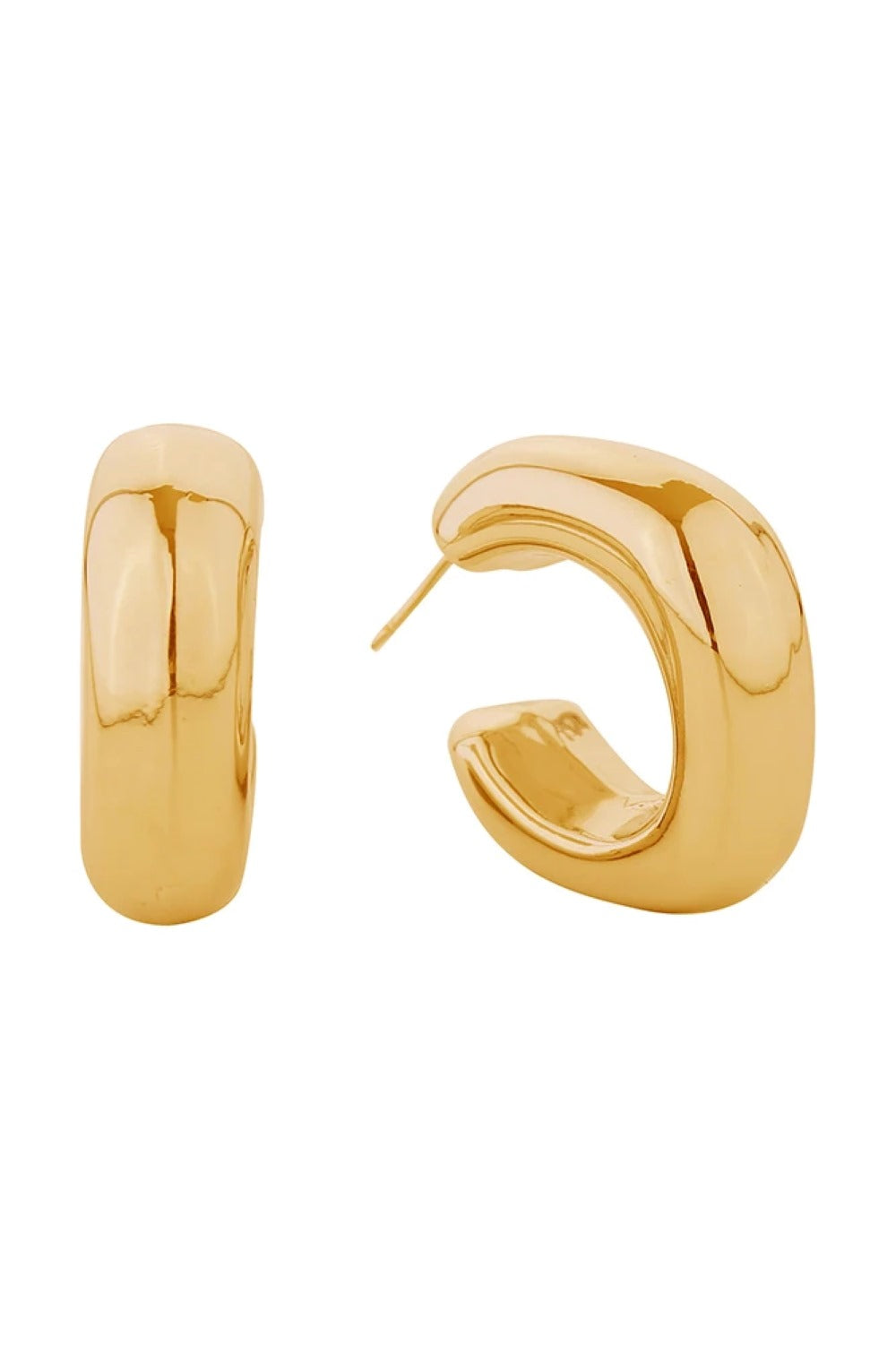 14K Rounded Open Square Earrings