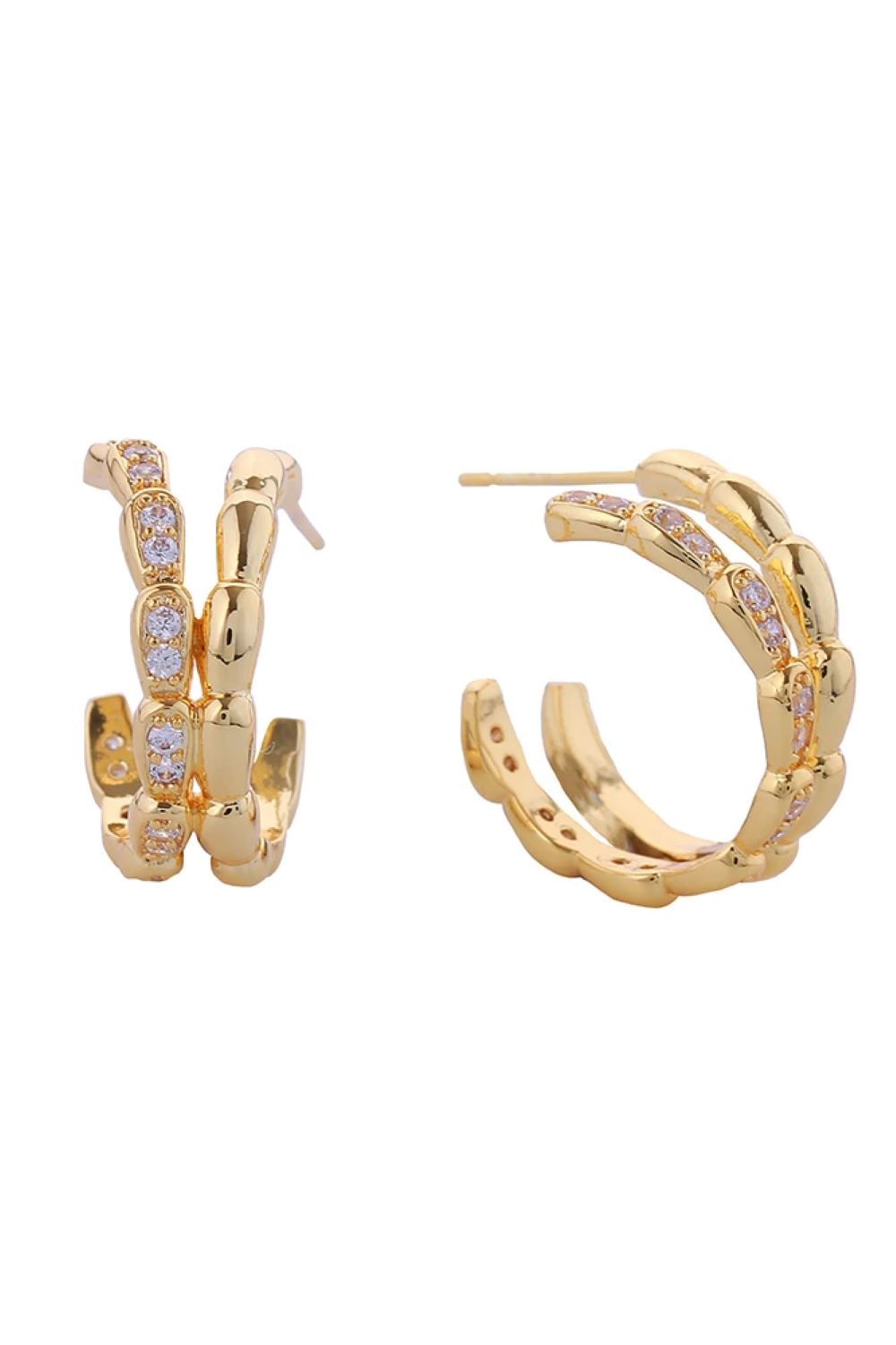 14K Serpenti Pave CZ Post Earring