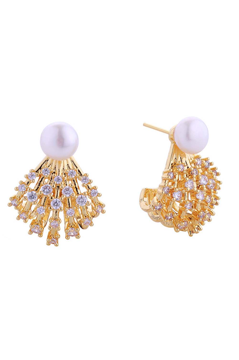 14K Shooting Star Pearl Post Earrings