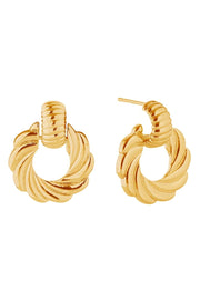 14K Spiral Whirl Post Earrings