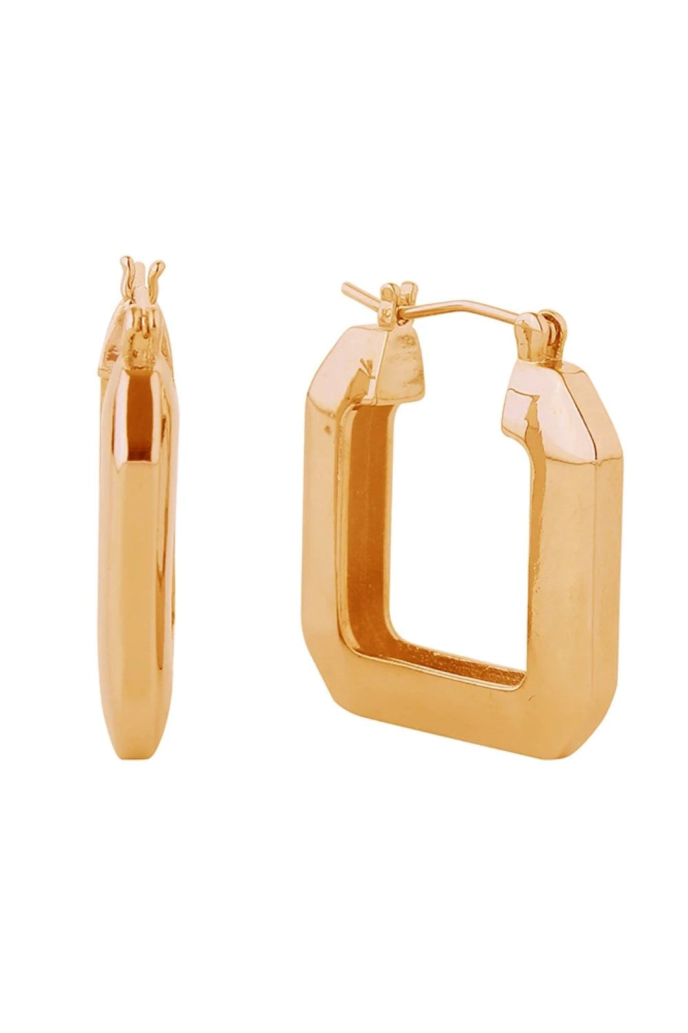 14K Square Hollow Pincatch Earrings