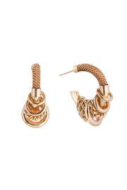 14K Stack Up Hoop Post Earrings