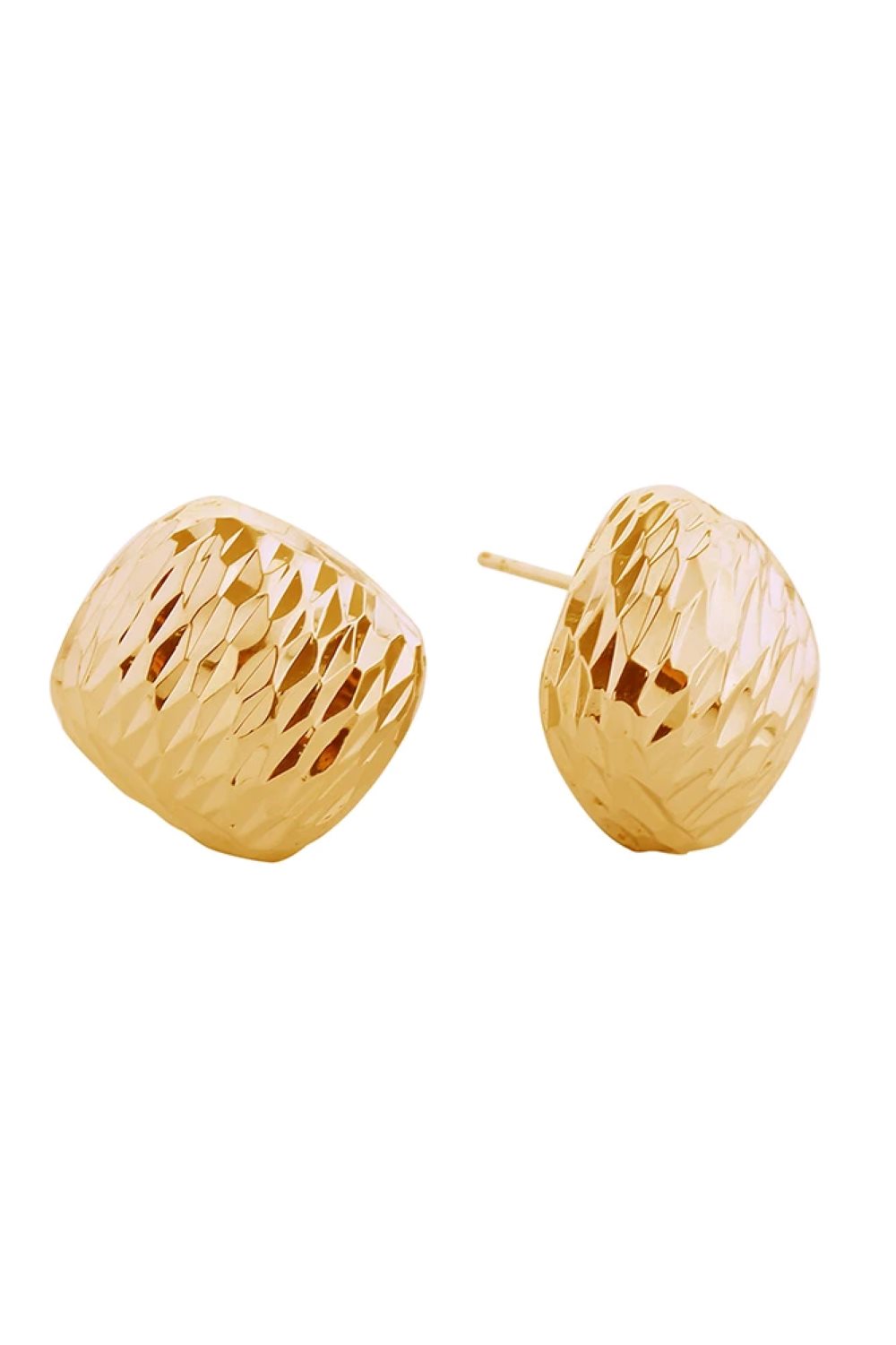 14K Textured Dome Post Earrings