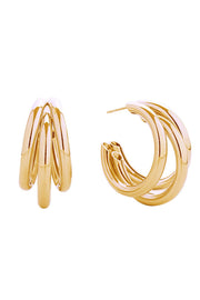 14K Trio Hoop Waltz Post Earrings