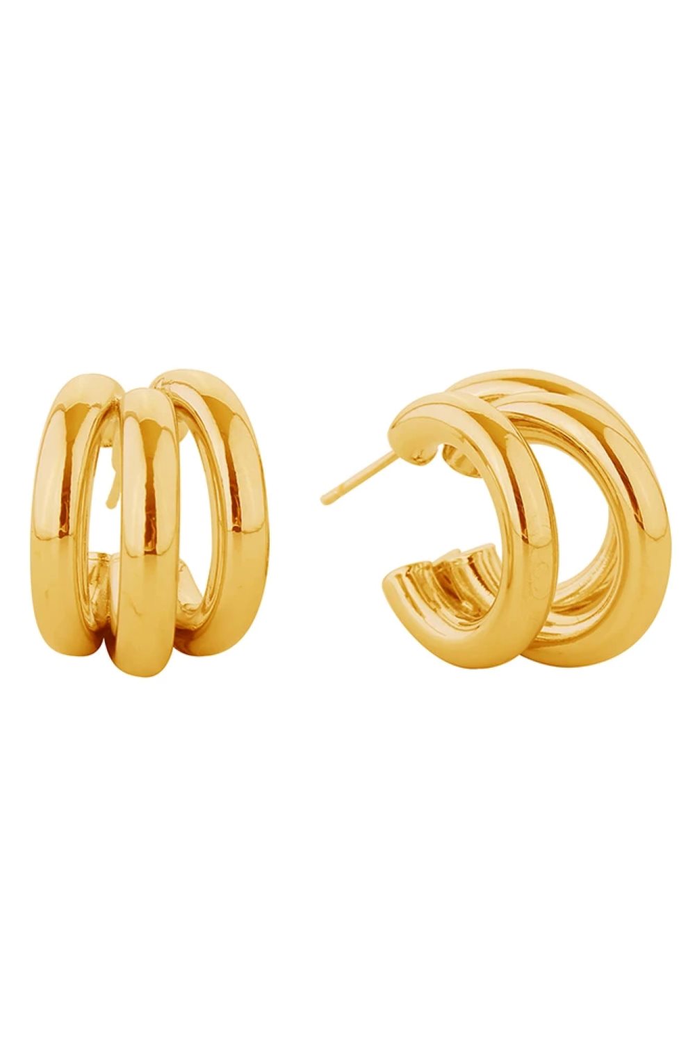14K Trio Loop Post Earrings