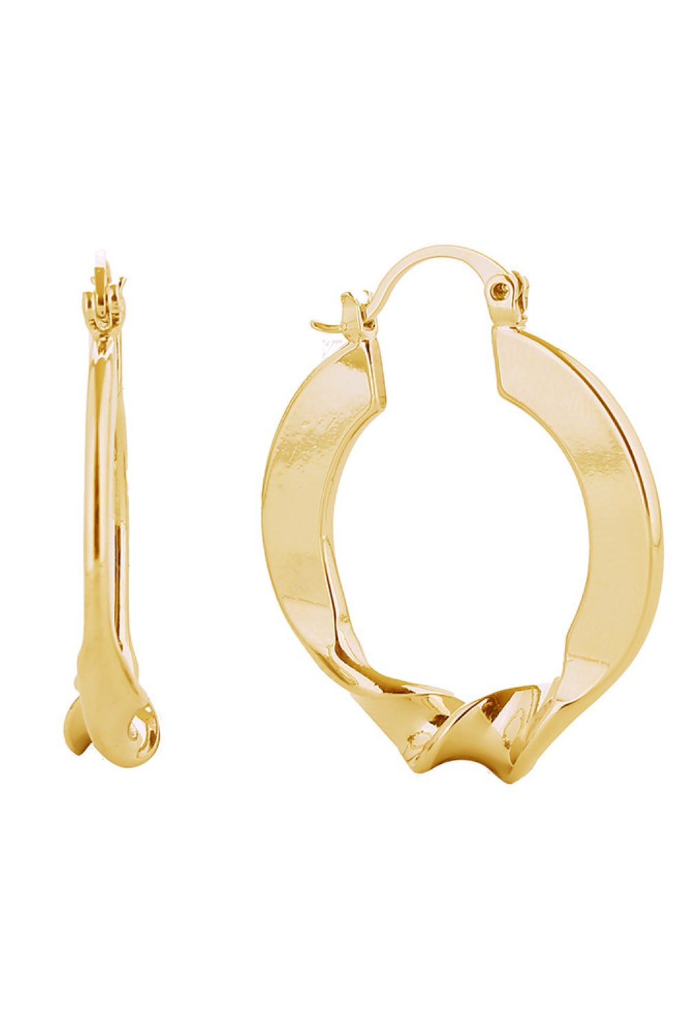 14K Twist N Shine Hoop Earrings