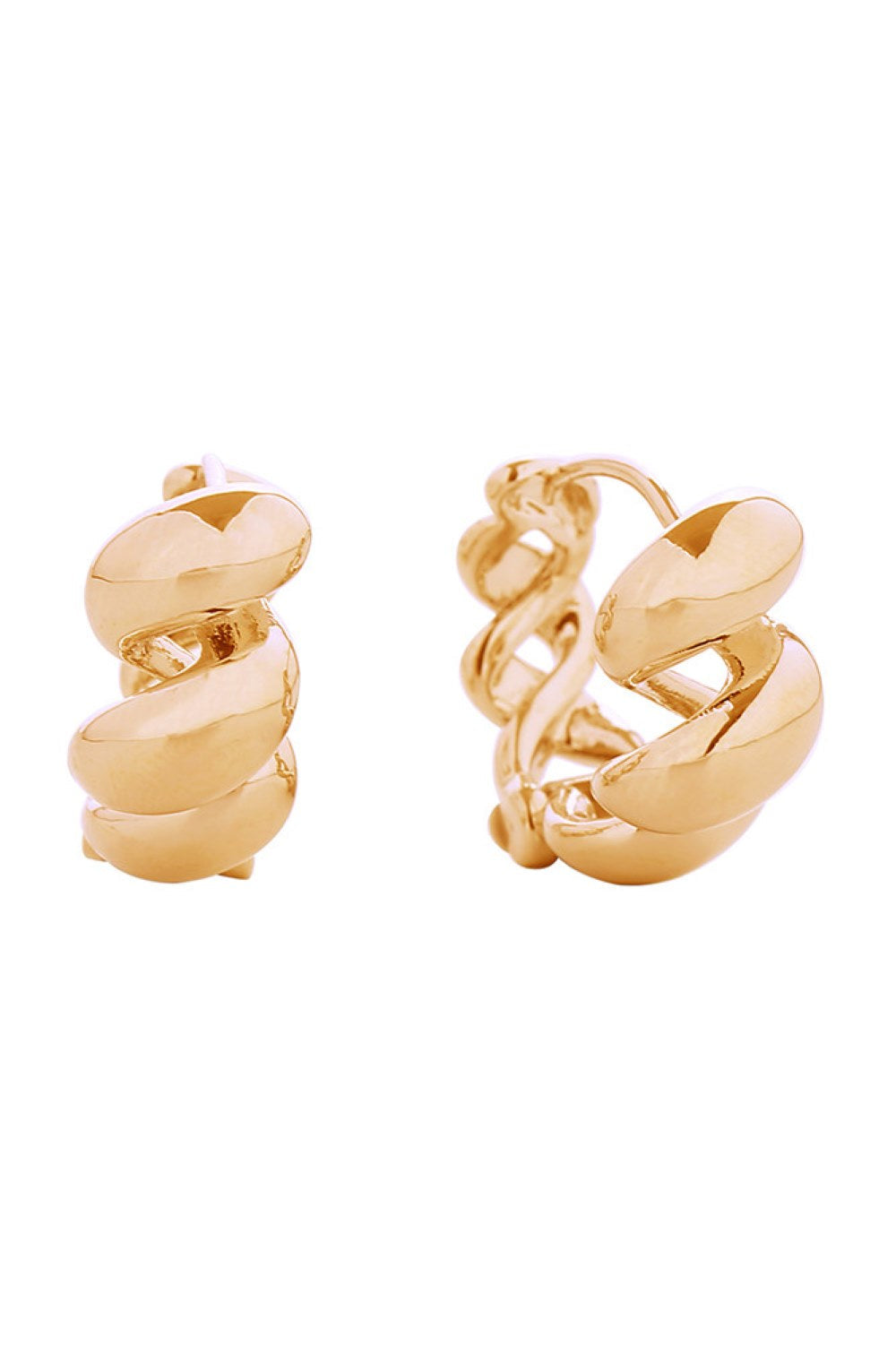 14K Twisted Cord Huggie Earrings